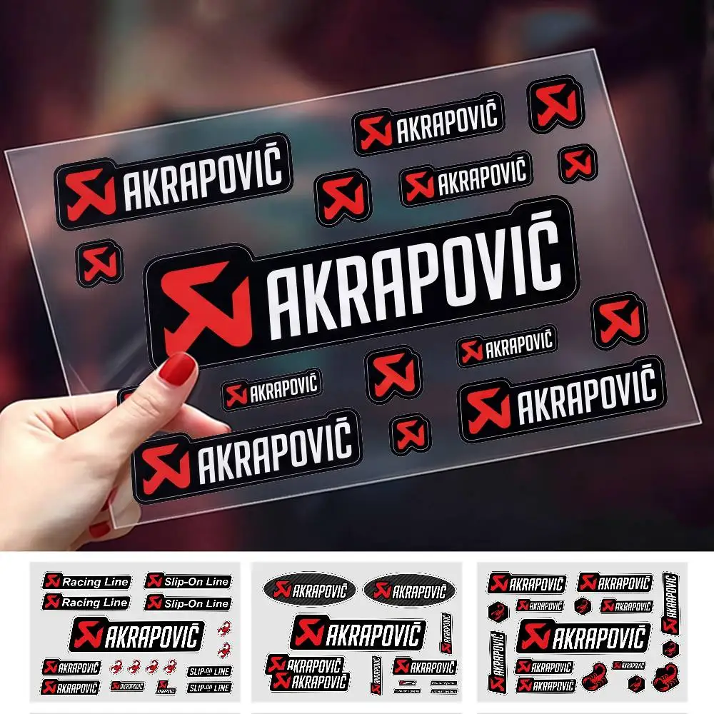 FOR AKRAPOVIC Long Lasting Waterproof Reflective Sticker Scratch Conceal Fit Motorcycle Car Helmet Fridge Decals