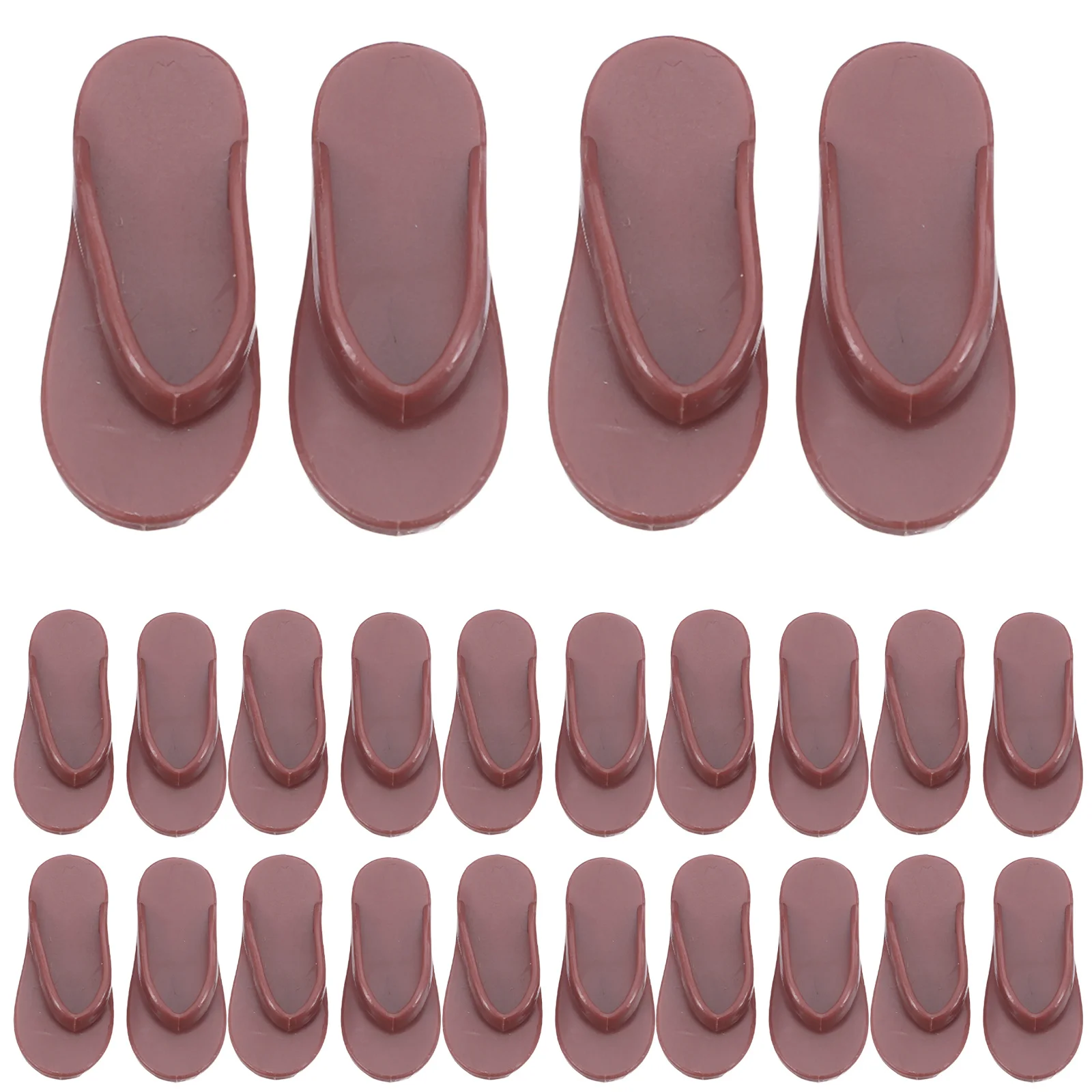 50pcs Miniature Shoes For 11 Inch Summer Beach Sandals Kids Dress Up Accessories Plastic Footwear Barefoot Style Playset