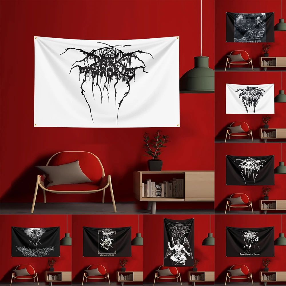 Bandera de banda de Rock pesada D-Darkthrones, pancarta de impresión Digital de poliéster para decoración de tapiz de puerta, arte de pared del dormitorio, 90x150cm