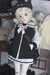 BJD/SD Doll Clothes Sets 1/3 1/4 1/6 Girls msd sd13 yosd Student Uniform Skirt In Stock Sailor Collar Black Doll Accessories