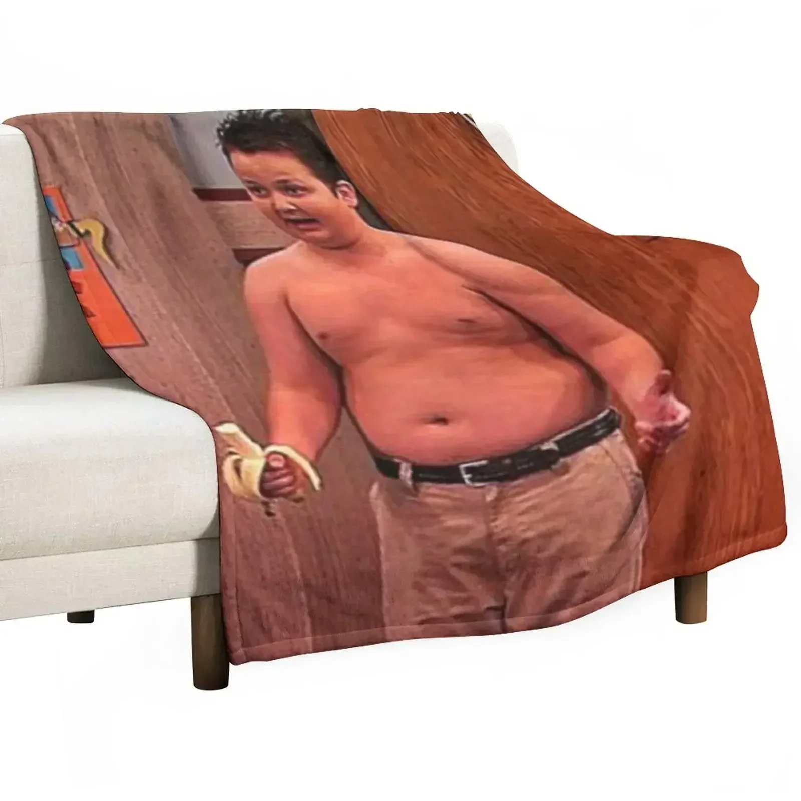 Gibby Banana Meme iCarly Throw Blanket Hair Travel bed plaid Blankets