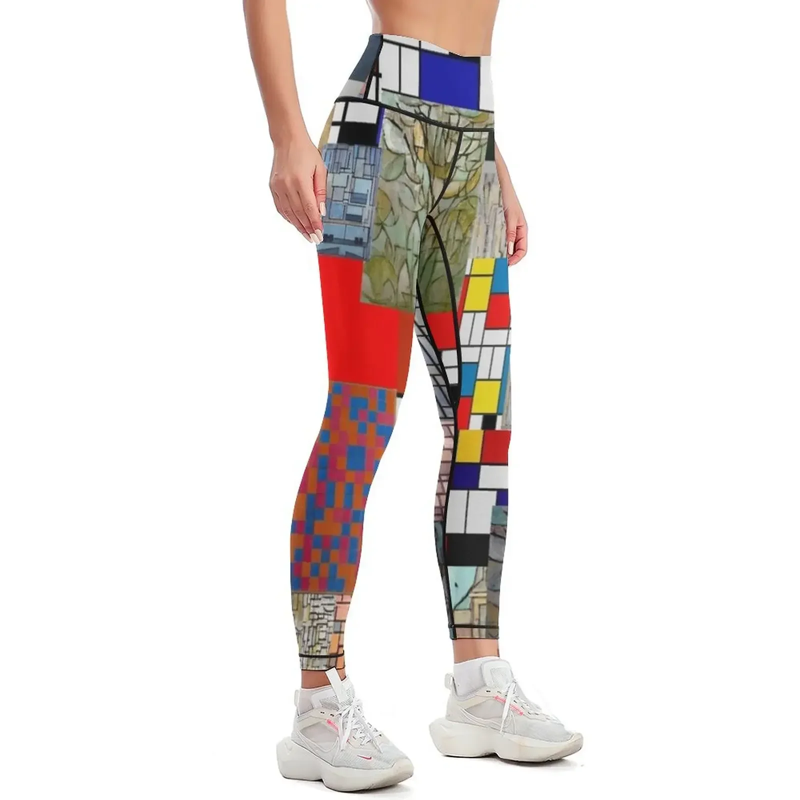 Piet Mondrian Leggings Golf wear Clothing fitness Women's high waist Women's sports Womens Leggings