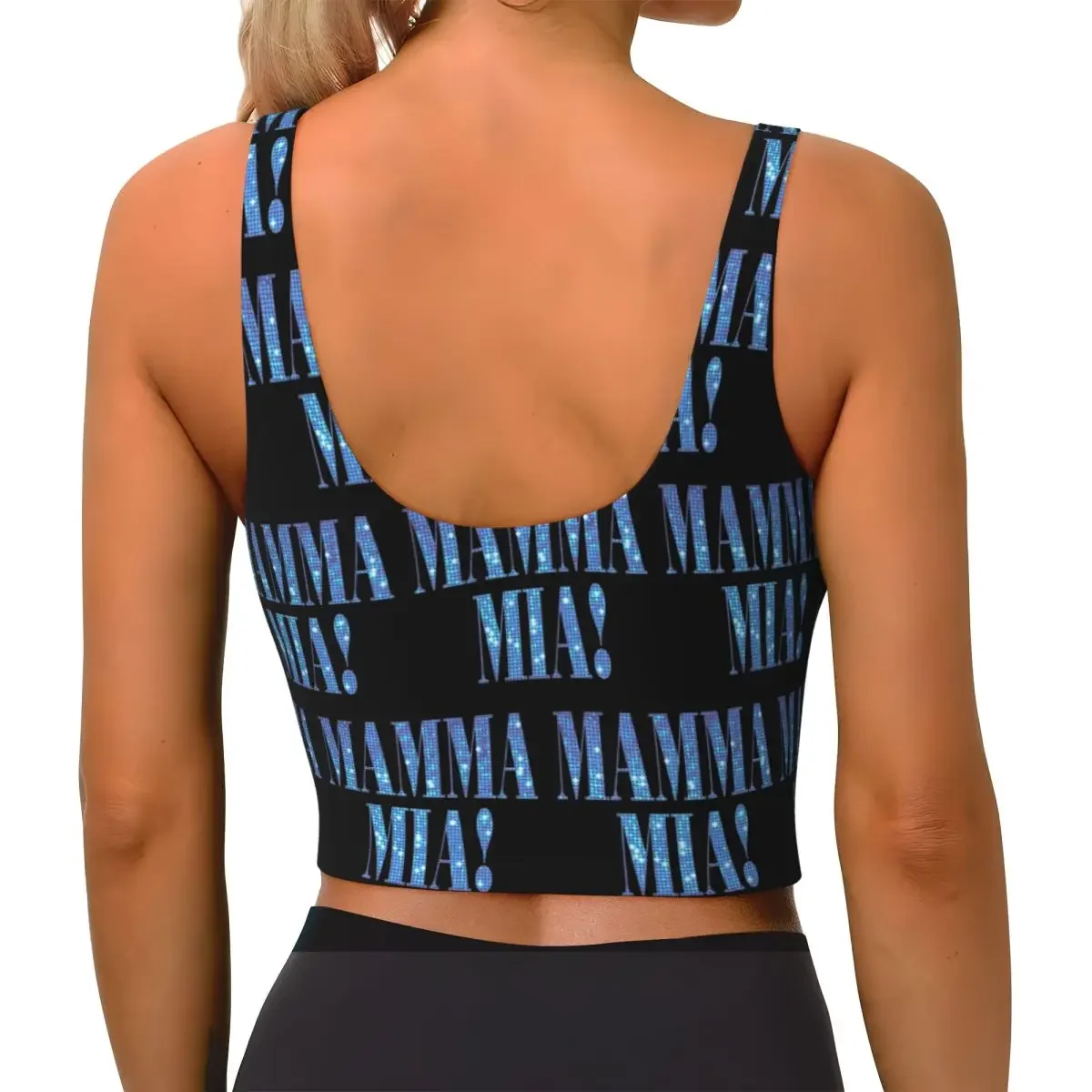Custom Mamma Mia -disc Women Sports Bra High Impact Vest Gym Workout Yoga Crop Tank Tops
