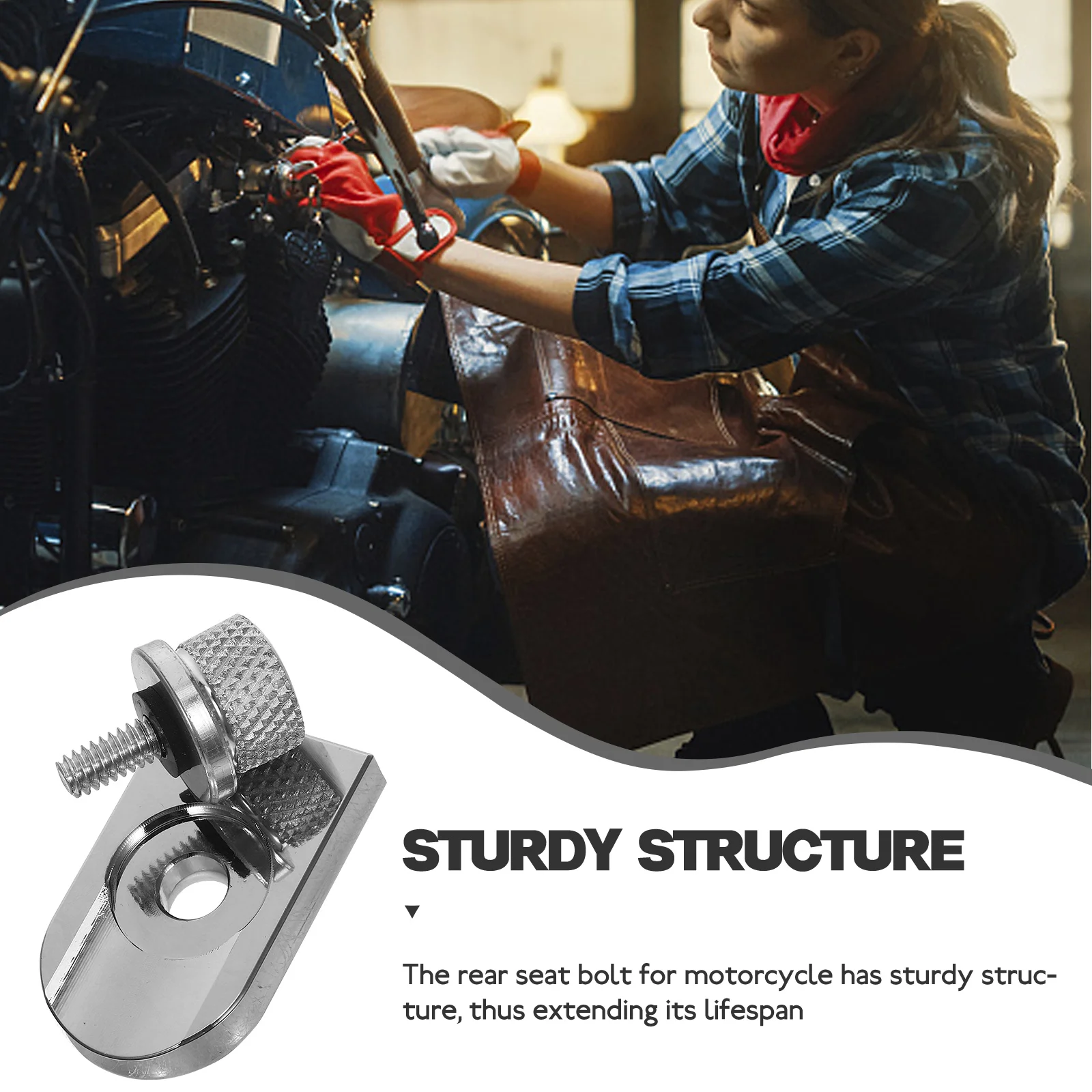 

Motorcycle Seat Bolts 6mm Round CNC Screws Durable Rear Seat Washers Motorcycle Accessories Easy Installation Long Use