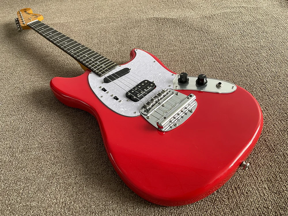 Guitarra eléctrica de 6 cuerdas, color rojo, cuerpo de caoba, diapasón de palisandro, alta calidad, en stock, envío gratis