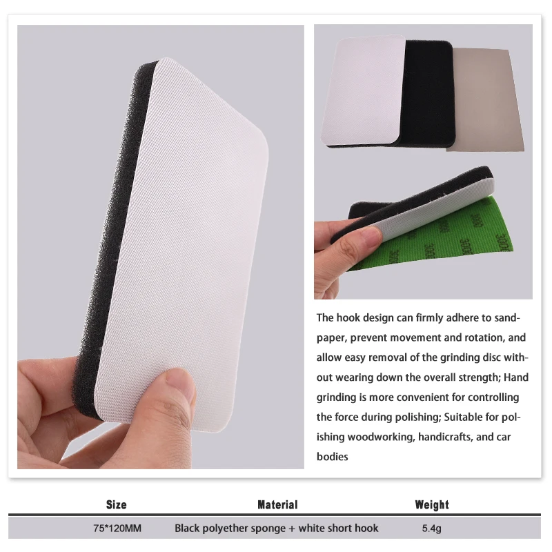 2 قطعة 75x120 مللي متر مربع واجهة وسادة إسفنجة تلميع مجموعة لتلميع الرملي الخشب جدار المعادن سمك 10 مللي متر