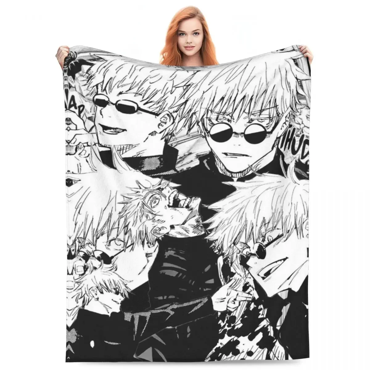 Manga Flannel Blanket Quality Super Soft Anime Mystery Bedding Throws Winter Camping Chair Sofa Bed Pattern Bedspread