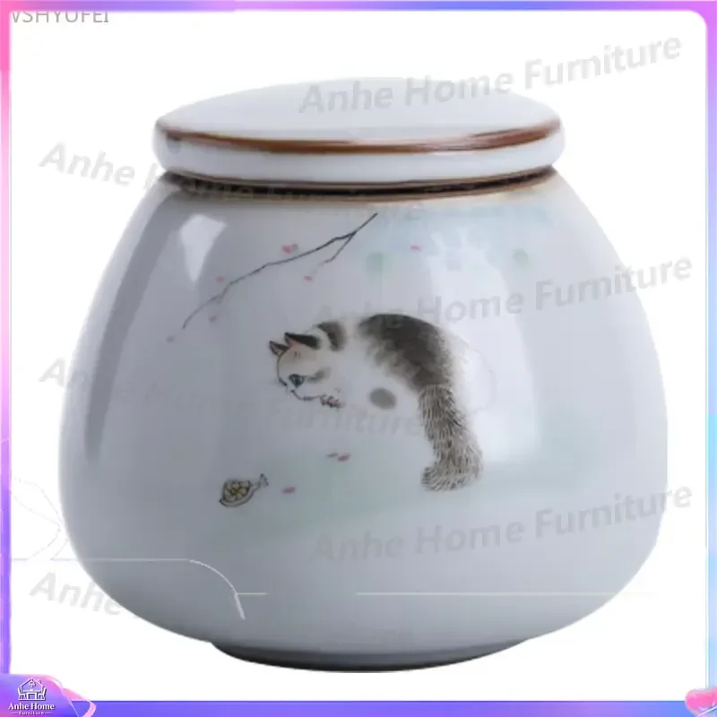 Ceramic Cremation Urn for Human or Pet Ashes Sealed Funeral Keepsake Memorial Box Cat Dog Burial Ash Container Home Fireplace