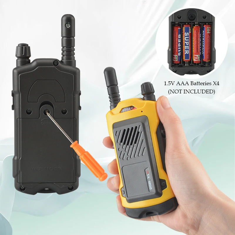 2 Buah Mainan Anak Walkie Talkie, Mainan Elektronik Jarak Jauh Interfon Mini Suara Digital Permainan Komunikasi Dalam dan Luar Ruangan