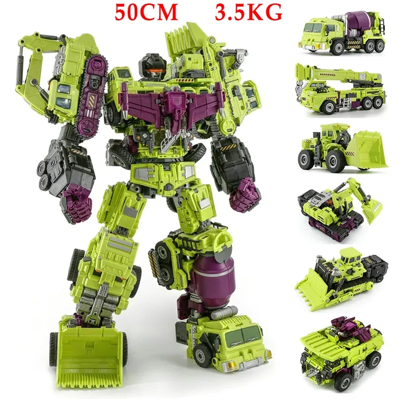 48cm AOYI 8 IN 1 Devastator Transformation Toys Anime Action Figure Model High Quality KO GT Truck Crane Robot Car Kids Boy Gift