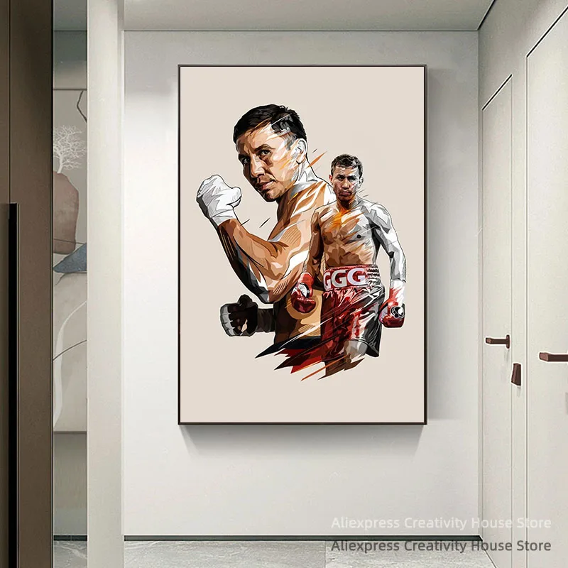 Gennady Golovkin GGG Death Stare Digital Art  Poster Canvas Painting Art Picture Living Room Decoration