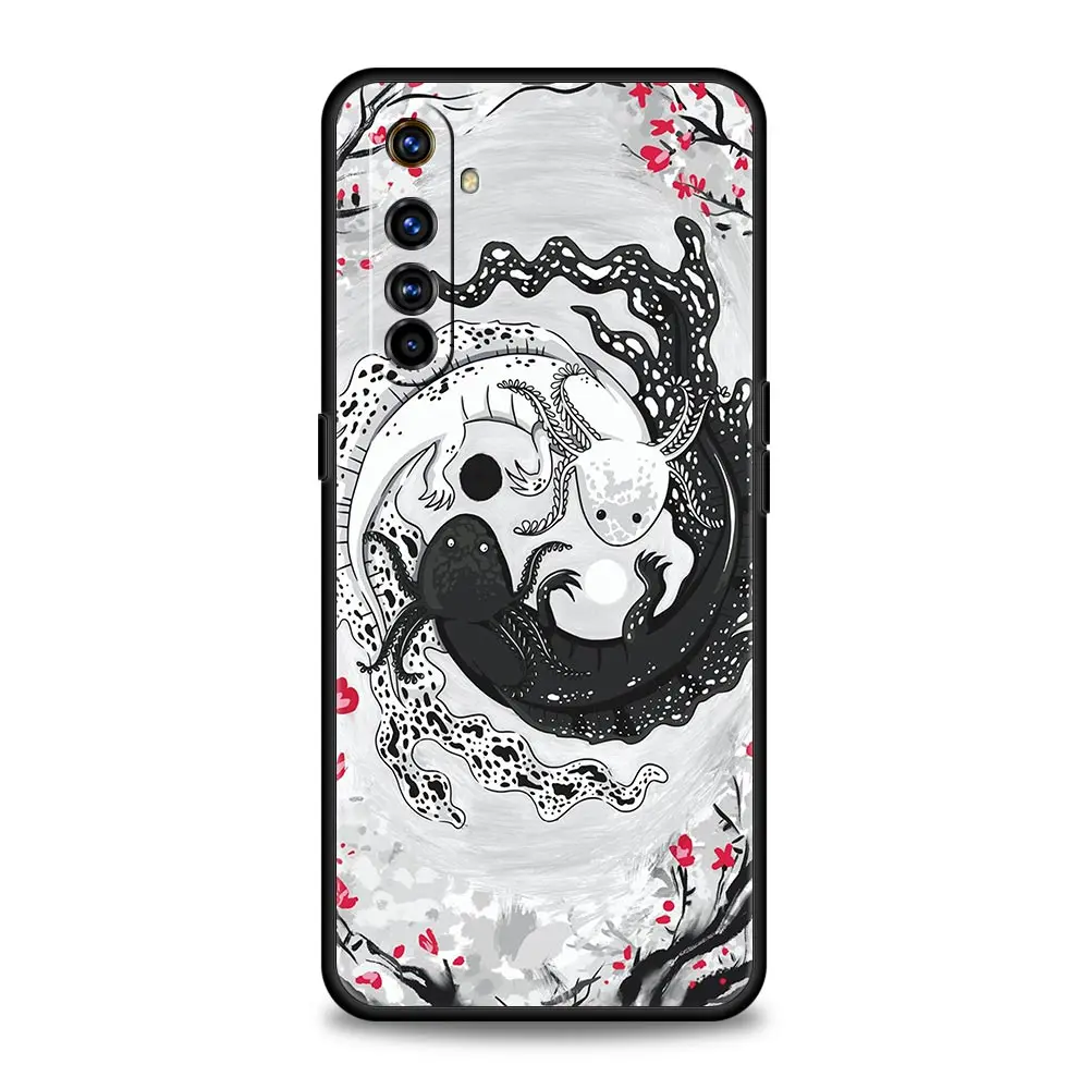 Koi Fish Case For OPPO Realme 9 8 7 6 GT2 Pro Plus 5G Realme C35 C25 C21 C11 C3 8i 9i GT Neo 2 3 Phone Cover Black Silicone Soft