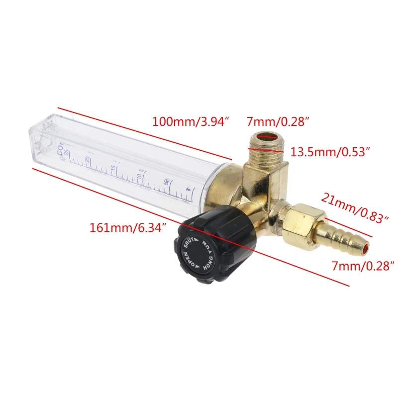 CO2 Gas Regulator Argon Gauge Reducer Flowmeter Mig Welding Gas Regulator Valves Welding Accessory for Mig Tig- Welding