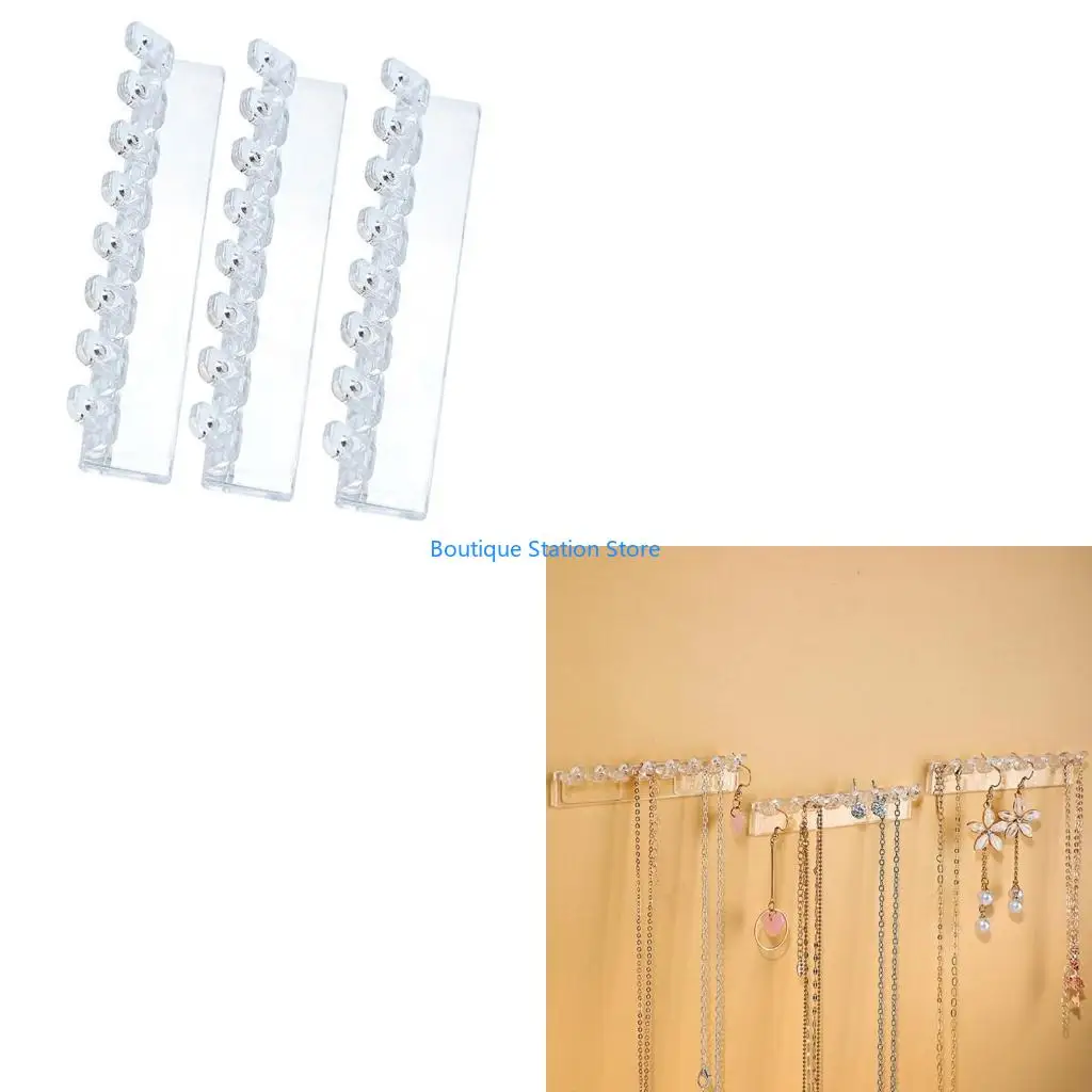 

Y55F 3 шт. органайзеры для ювелирных изделий, ожерелье, держатель для сережек, настенный крючок для хранения браслетов и сережек