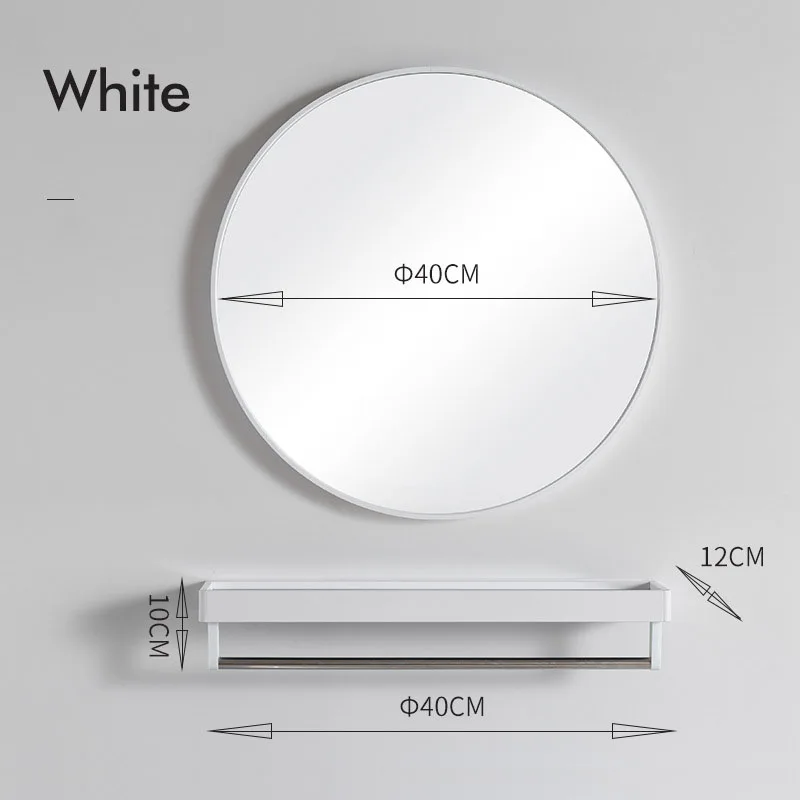Northern Europe Modern Simplicity Style Black White Gold 40cm Circular Bathroom Mirror Washroom Wall Mounted Mirrors зеркало