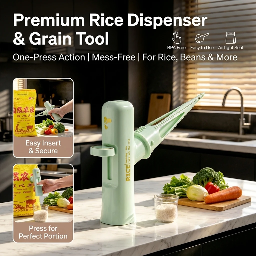 Household Rice Picking Tools Rice Bag Discharge Nozzle Rice Picker Rice Dispenser Portable Kitchen Rice Grabbing Device