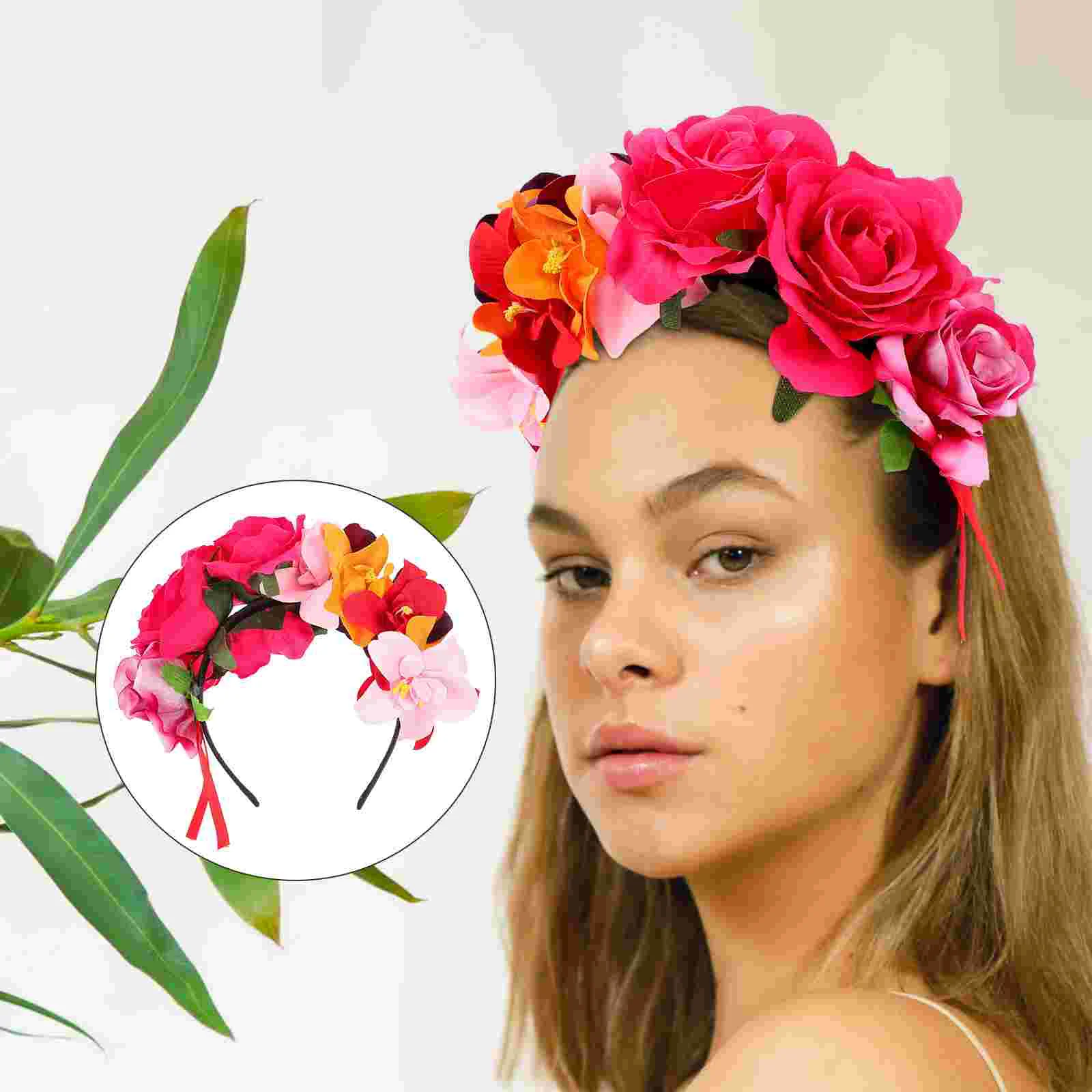 Orchid Headband Floral Hair Halloween Hairband Hoops Flower Garland Cosplay Festival