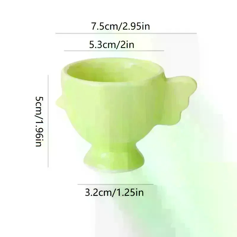 Egg Cup Heightened Base Solid Color Non-Slip Handle Good Grip Makeup Sponge Holder Mini Breakfast Ceramic Egg Holder Dining Room
