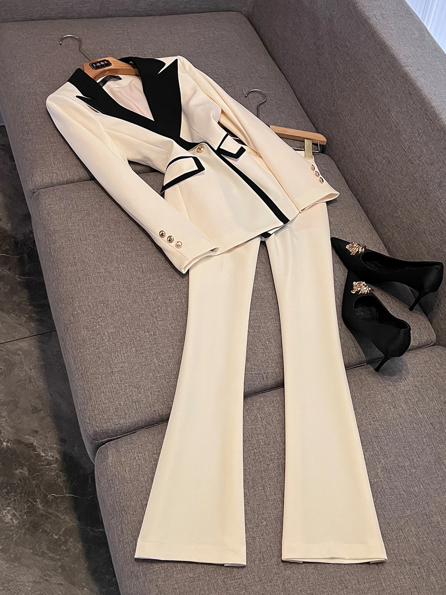 

Ele Women's Suit Set 2025 Autumn New Sle Workwear Ladylike Godd Sle Long Sve Tailored Suiting Fabric Office Ready