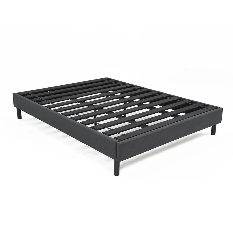 UFG 2P Upholstered Platform Mattress Foundation Wood Slat Support Tool-less Assembly Bed Frame