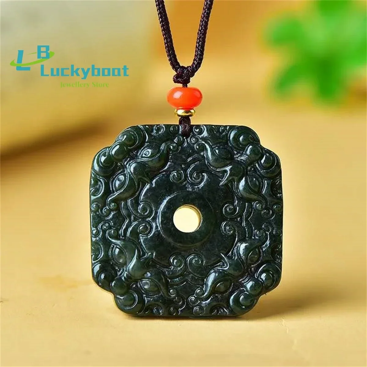 Natural Hetian Qingyu Omnibus Pendant Simple Personalized Fashionable Exquisite and Versatile for Men and Women