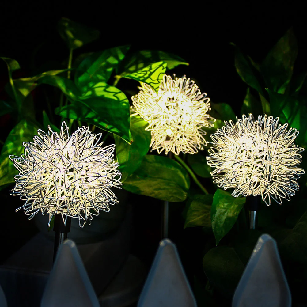 

4Pcs LED Solar Dandelion Shape Garden Lights Decorative Lawn Ground Lamps Outdoor Yard Path Light Ornament LED Solar Lamp