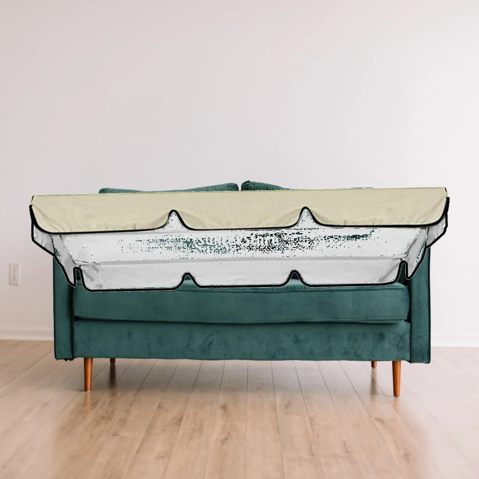 Swing Canopy Replacement Top Cover Awning Cover Easy to Install Rainproof Swing Top Cover for Bench Seat Swing Chair Yard