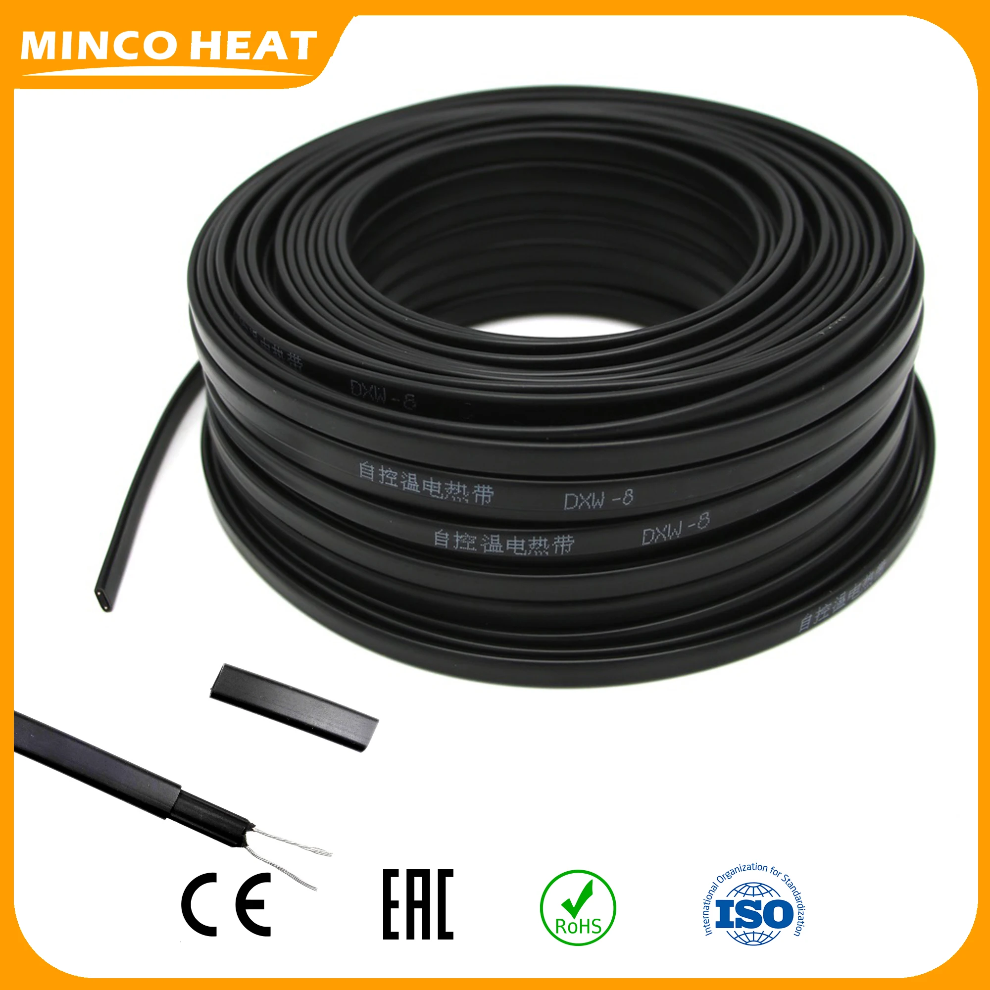 Minco Wärme Beste Preis 20 W/m Flammschutzmittel Kabel 0.5 ~ 7m Weiche Flexible Rohr Einfrieren Schutz Selbst-regulierung Heizung Kabel