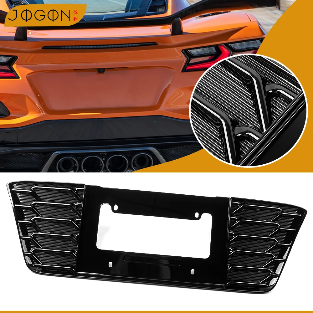 

JOGON Registration Plate Holder Panel For Chevrolet Corvette C8 Convertible HTC Coupe Z06 Z07 2023-2025 Tail License Frame Trim