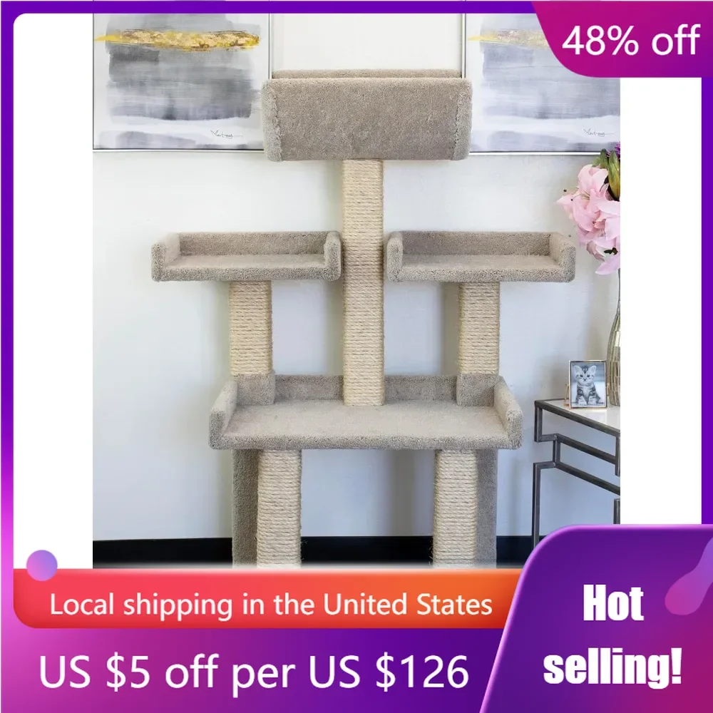 

Extra Large Cat Tower for Big Cats with Large Plush Perch Platform Hammock and Cat Condo,Cat House Furniture