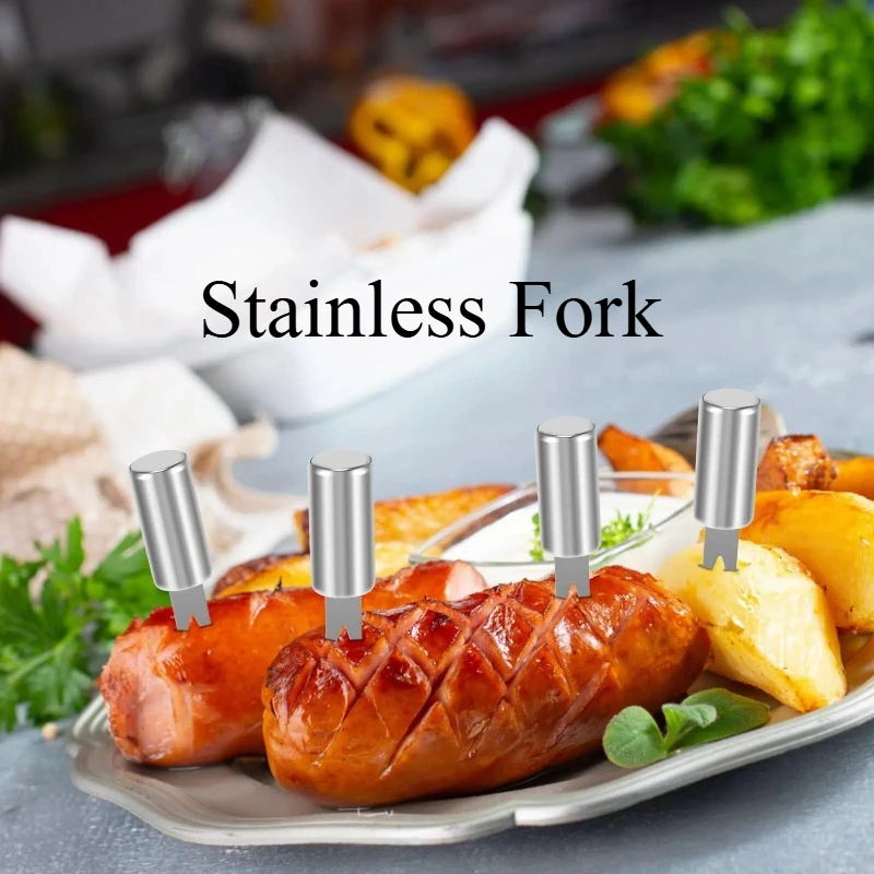 

10PCS Stainless Steel Corn Holders Salad Sausage Cob Holder Home Cooking Parties BBQ Forks Skewers Outdoor Camping Dining Tool