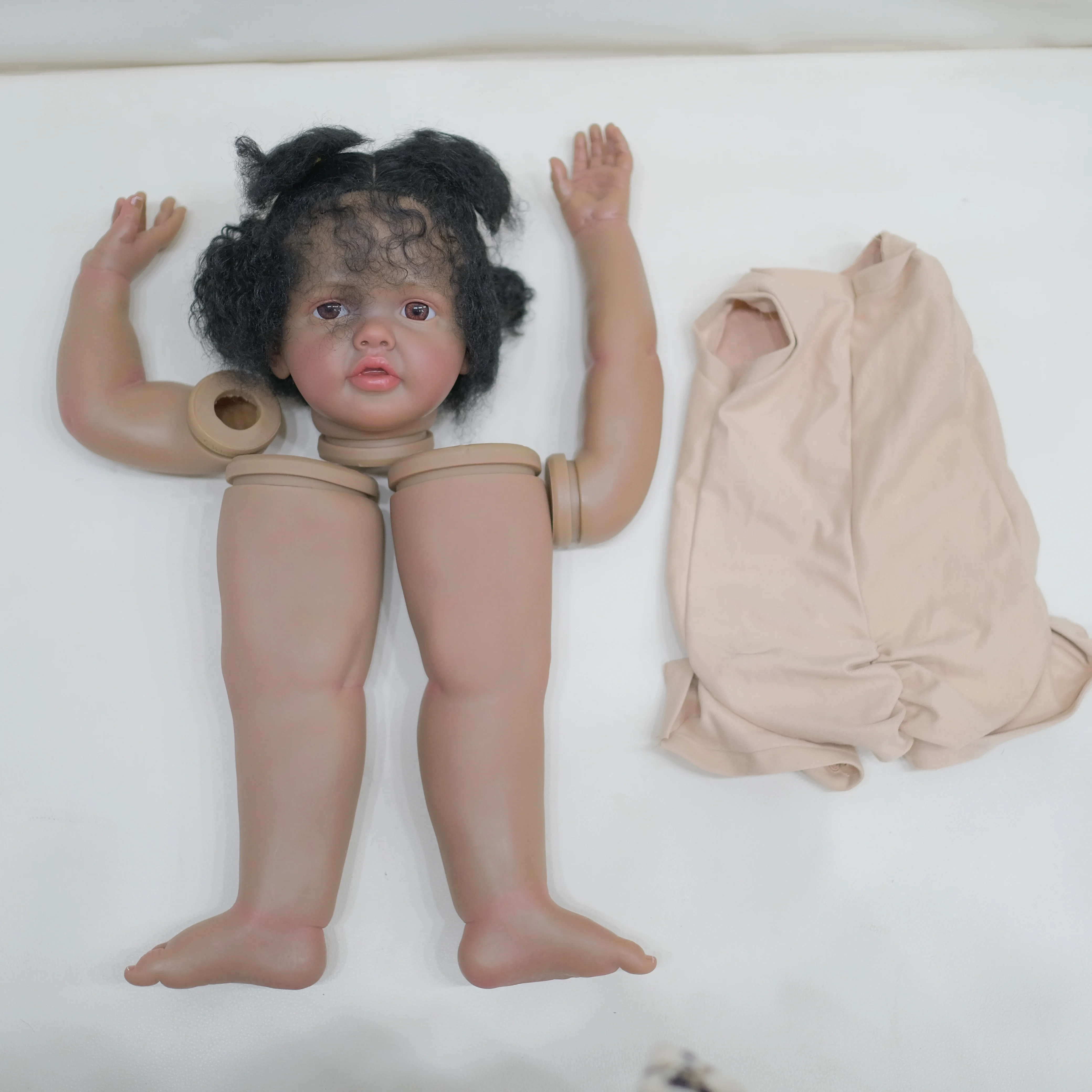 DLS 28inch Already Painted Dark Brown Skin Kit Doll Reborn Toddler Betty 6 Month Size Kits Very Lifelike Baby Doll DYI Toys