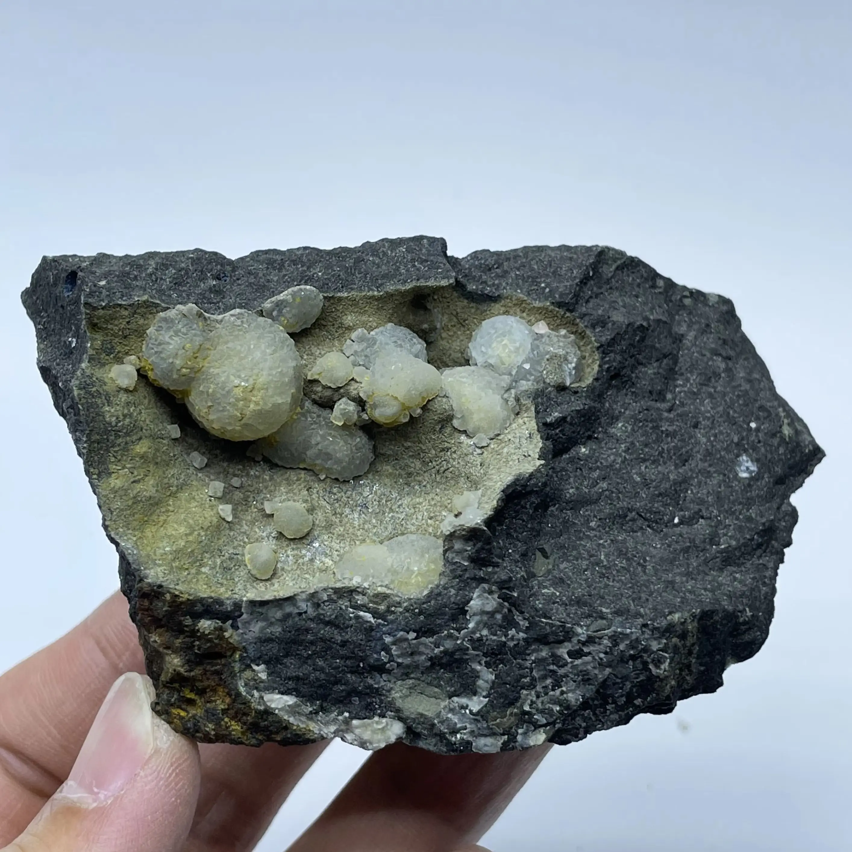 Natural Stone Spherical Calcite Crystal Cluster Raw Quartz Rock Specimen - Healing Gift Teaching Decoration Rough Mineral