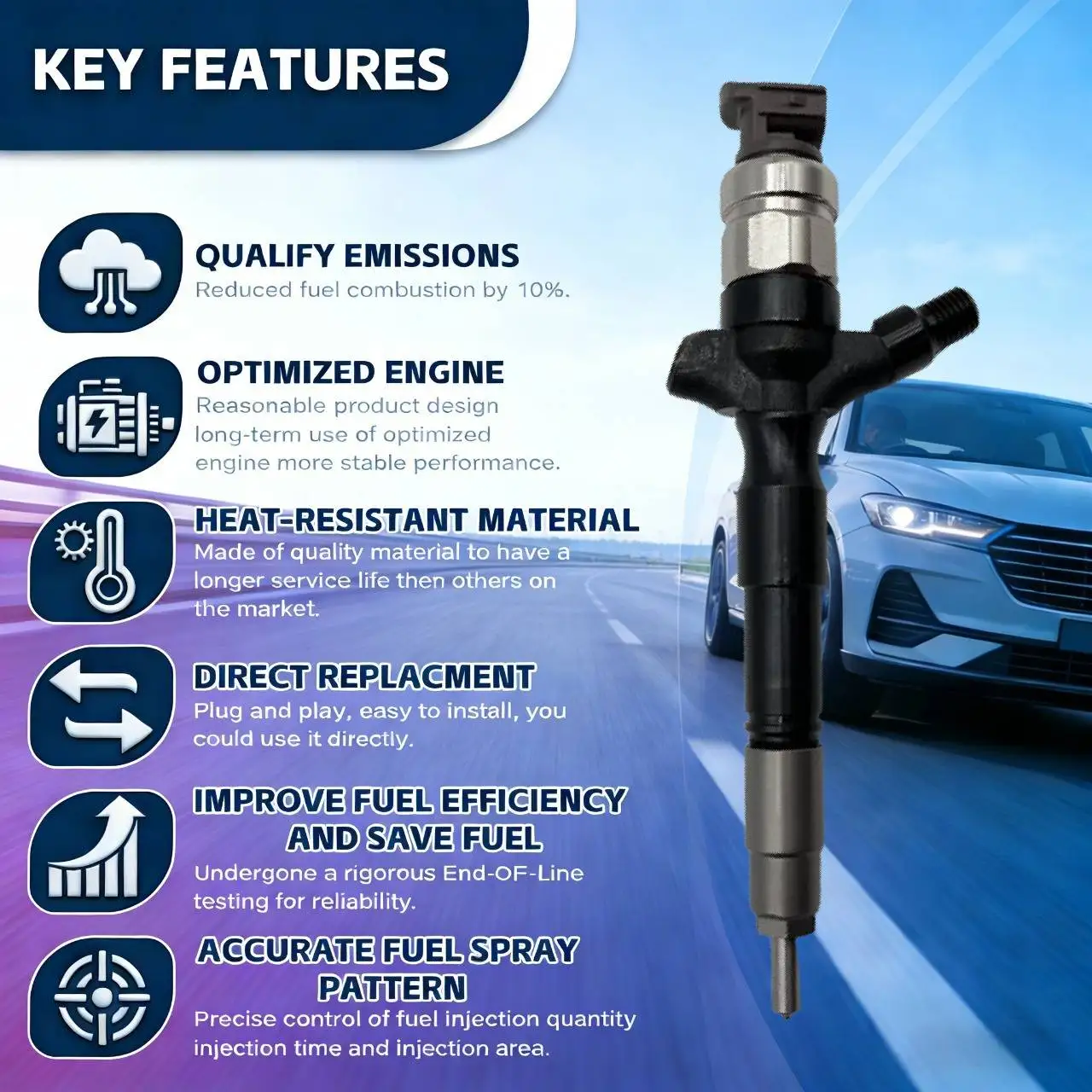 Fuel Injector 095000-7270 23670-0R070 23670-0R120 095000-604# for Toyota Engine 2.2D D-4D 2AD-FTV Corolla Verso RAV4