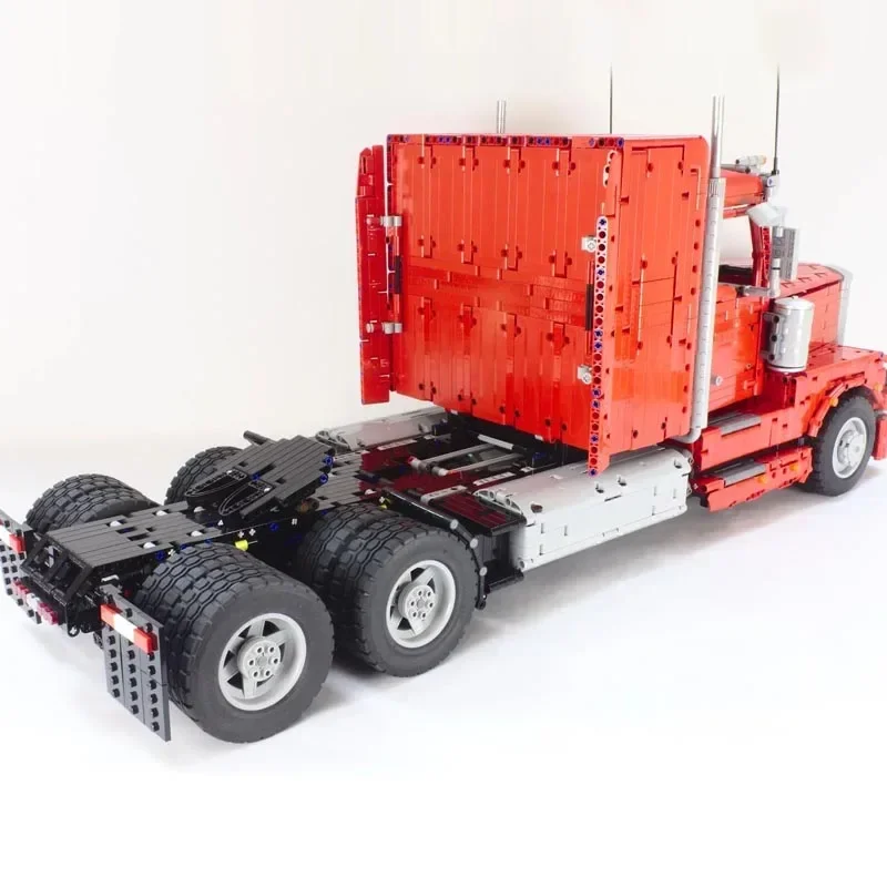 Technologys MOC-46978 US Semi Truck Tractor Container Engineering Remote Control Building Blocks Bricks Toys Boys Birthday Gifts