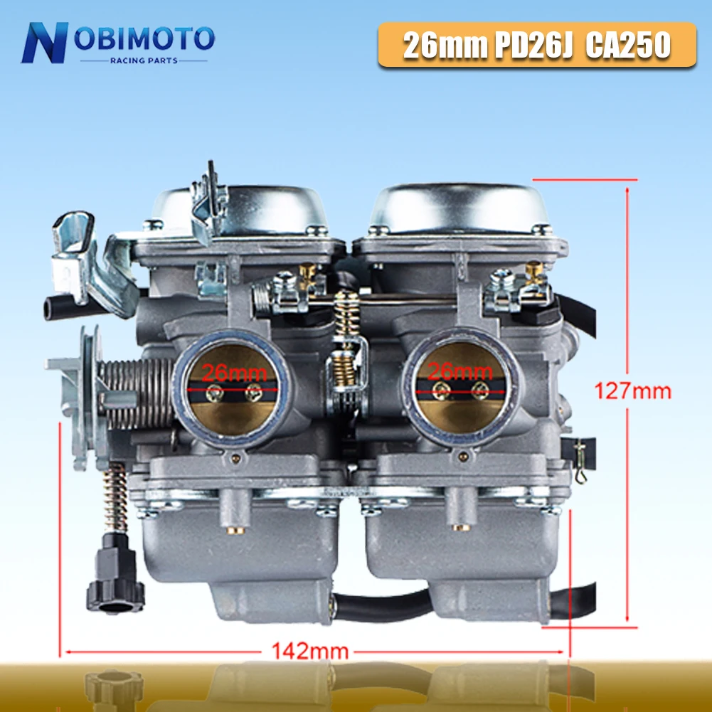 Motorcycle Dual Carb 26mm PD26J Carburetor Assy For Honda Rebel CA250 CB250T CBT250 CMX250 250cc CBT125 CBT150 Double Cylinder