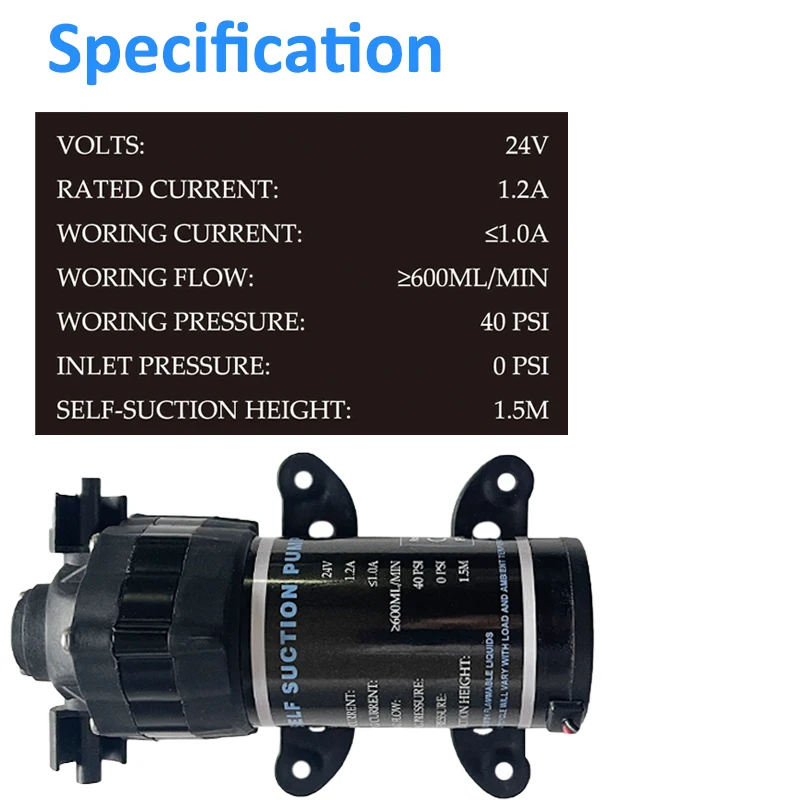 1/4 ''Nhanh Lắp Máy Phun Vòi Phun Áp Lực Thấp Phun Sương Với 24V Micro Màng Bơm Cho Sân Vườn Hiên