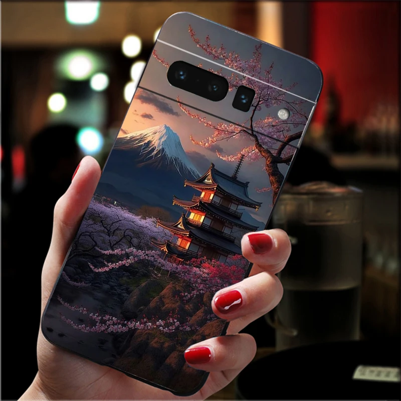 

Japan Cherry Mountain Sceneary Phone Case For Google Pixel 10 9 Pro XL 9A 8 7 6 Pro Pixel 8A 7A 6A Pixel 8 7 6 5