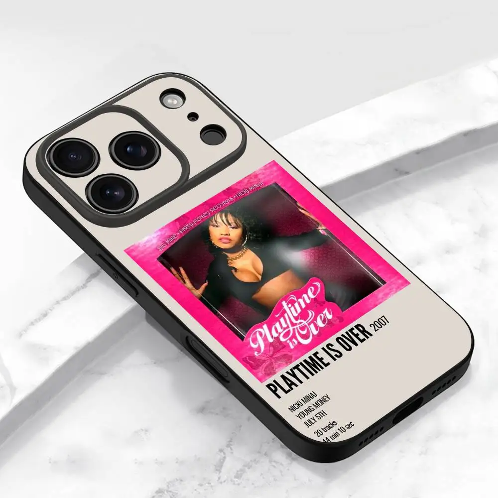 حافظة هاتف N-Nicki Minaj Pink Friday 2 Queen لهاتف iPhone 17,16,15,14,13,12,11,Pro,Max,Plus,E,Air,Mini غطاء أسود واقٍ #6
