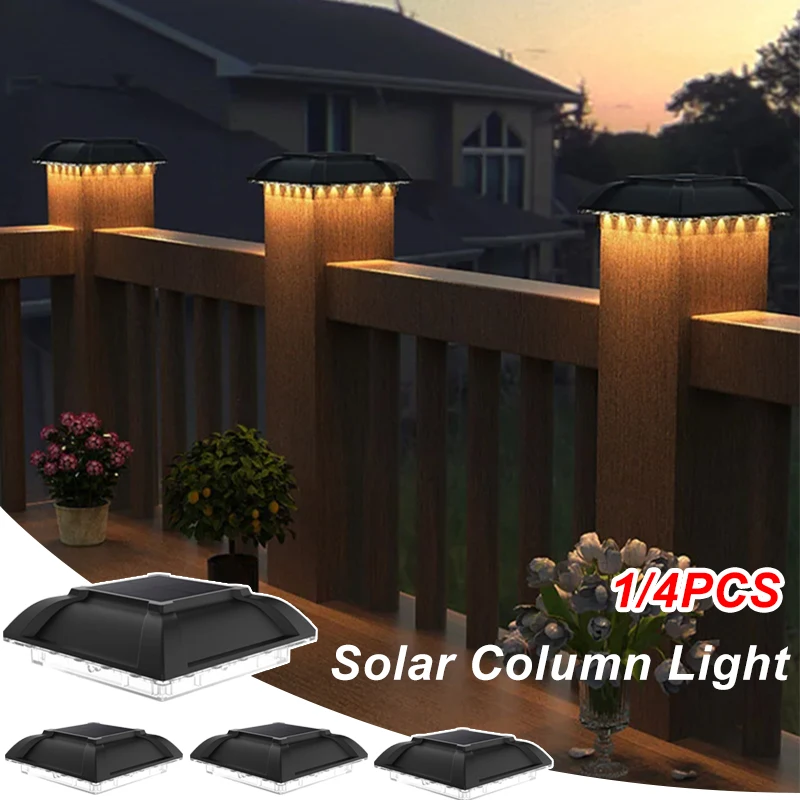 

1/4 PCS Solar Column Lights LED Garden Lamp Outdoor Waterproof Solar Fence Lighting for 4 Inch Wood Posts Garden Yard Decoration