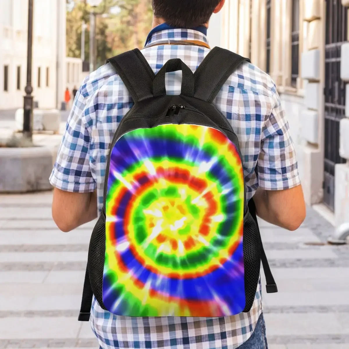Custom Very Colorful Tie Dye Travel Backpack Men Women School Laptop Bookbag Traditional Dyeing Art College Student Daypack Bags