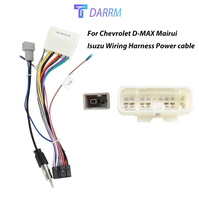 For Chevrolet D-MAX Mairui Isuzu Adaptor Car Android Radio 16 Pin  Wiring Harness Power cable Car radio MUltimedia Player