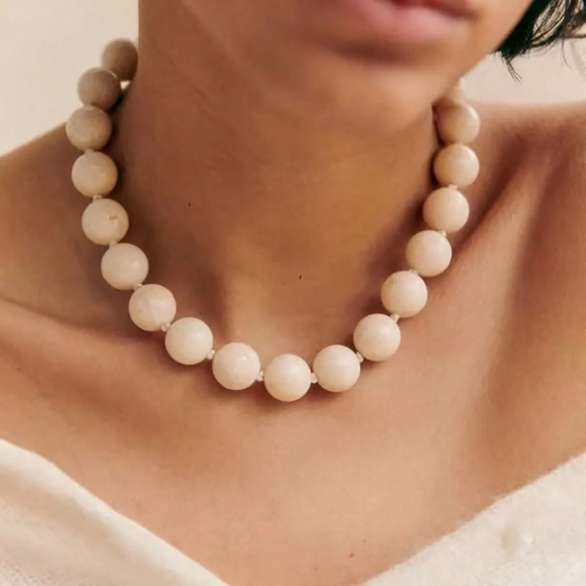 Colorful Beads Resin Necklace - Beachy Bohemian Style Retro Resin Bead Choker Unique Statement Jewelry for Women M766