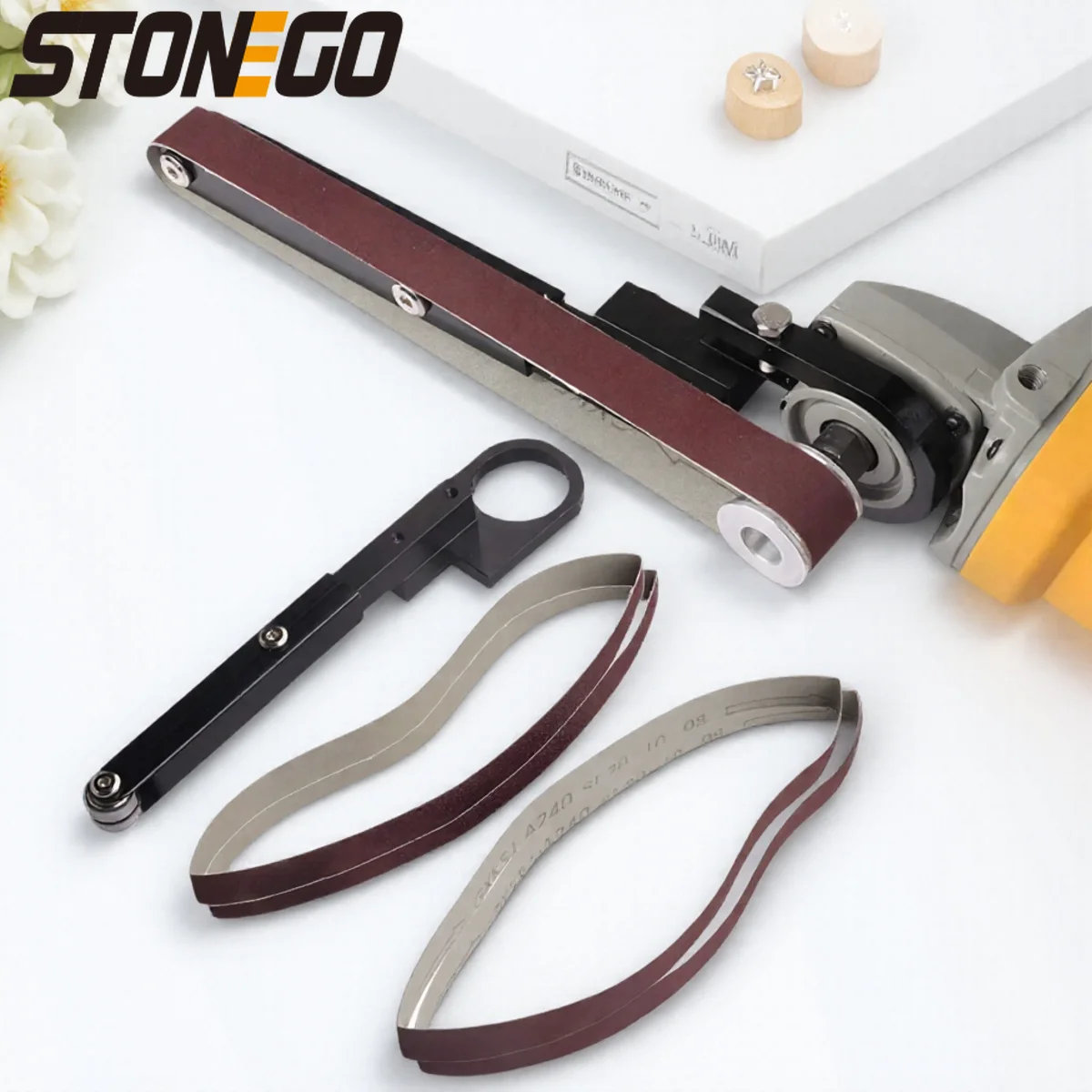 

Electric Belt Grinder Attachment for Angle Grinder Pipe Belt Sander Machine Angle Grinder Modified Sanding Tool