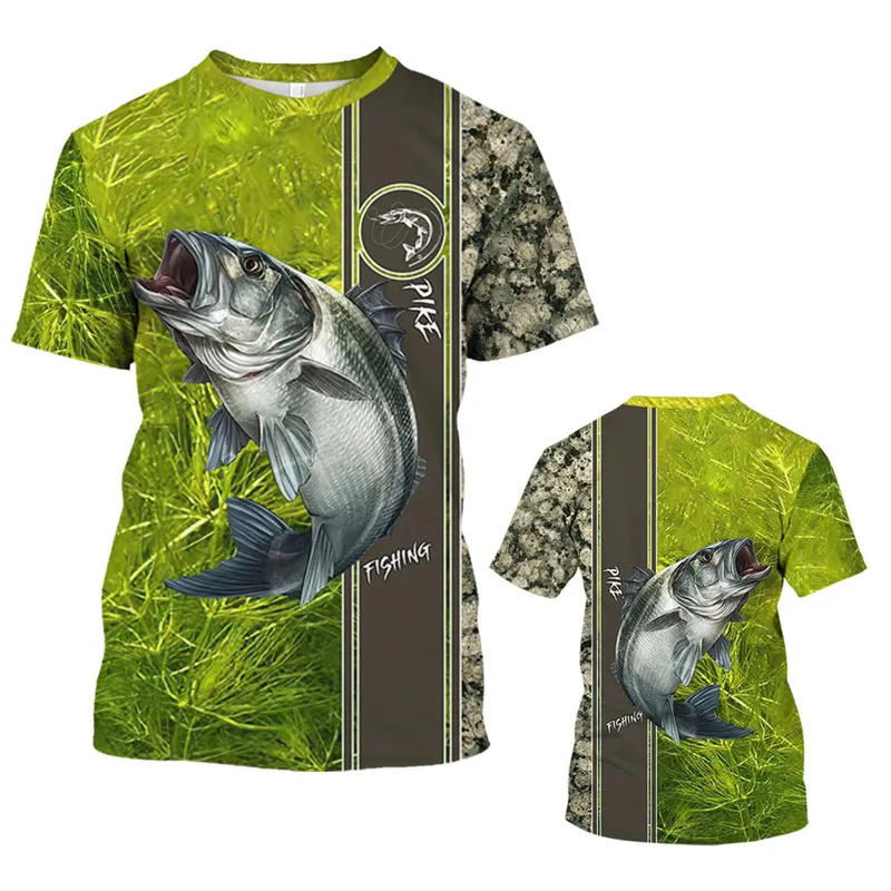 

New Spring and Autumn Fashion Men's Round Neck T-shirt Funny Carp Fisherman 3D Printed T-shirt Neutral Street Casual T-shirt Top