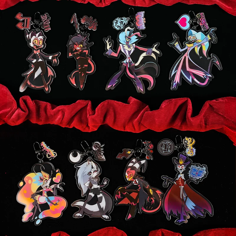 

В наличии Helluva Boss аниме товары акриловые подставки для персонажей брелки Blitz Stolas Moxxie Millie подарки на день рождения и Рождество