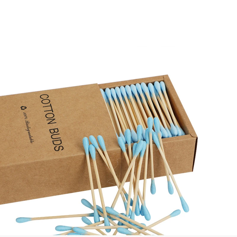 500Pcs/Box Colored Cotton Swabs Ear Wax Cleaning Care Makeup Removal Double Ended Cotton Swabs