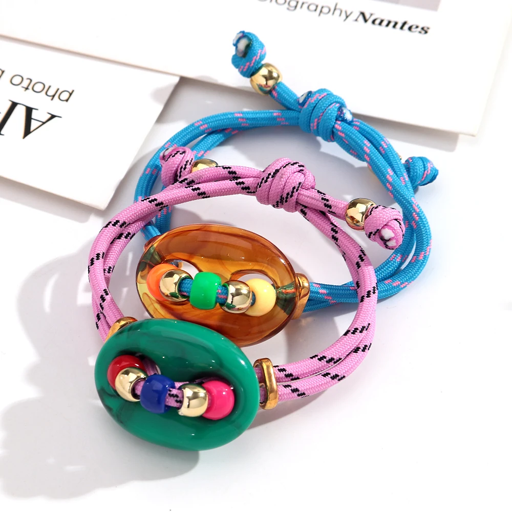 Trendy MultiColor Pig Nose Beaded Woven Bracelet for Women New Colorful Adjustable Hand Rope 2026 Fashion Jewelry