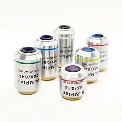 Long Focal Length Infinity Objective Lens Multi-Coated for Metallographic Microscope RMS Thread 2X 2.5X 5X 10X 20X 50X 100X