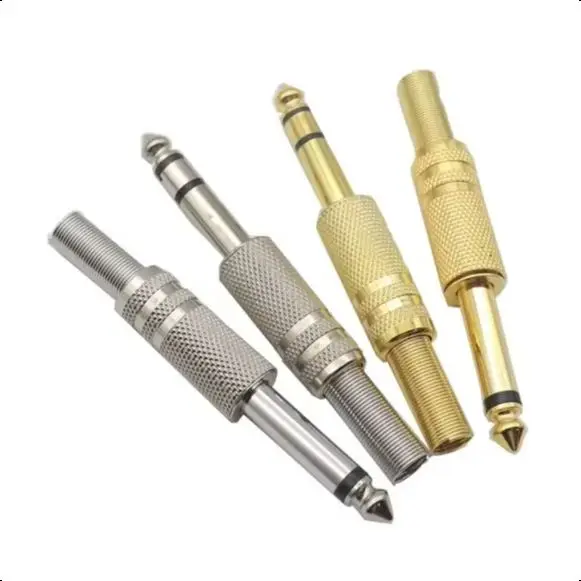 【5-1PCS】6.3MM Mono/Stereo AUDIO jack plug male connector Welding line HeadPhone stereo 1/4